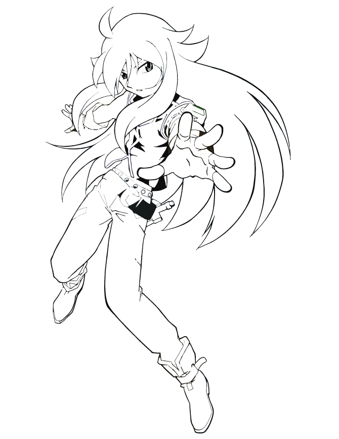 Plansa de colorat cu Anime 62 68